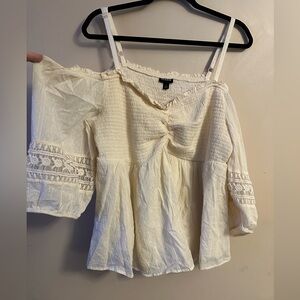 Torrid Cream Cold Shoulder Top NWOT